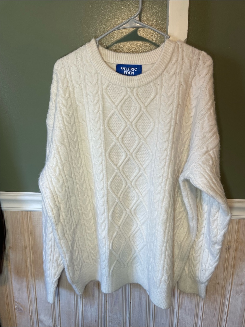 Aelfric Eden Rory Gilmore Cable Knit Sweater Womens L Oversize Cozy Cabincore